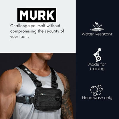 MVRK Water Resistant Chest Bag - Lightweight Tactical Chest Bag For Outdoor Training, Running Chest Pack For Men With Extra Storage