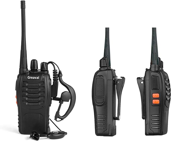 Long Range Walkie Talkies Rechargeable Two-Way Radios with Earpiece, Walkie Talkies for Adults 16-Channel UHF 400-470MHz (Pack of 6)