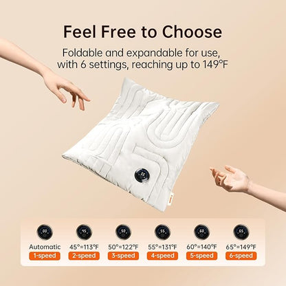 JISULIFE Hand Warmers Rechargeable, Foldable Hand Warmer Pouch with Power Bank, 6 Heating Levels, Heated Hand Muff, Fast Heating Pad Waterless, Gifts for Women, Suitable for Football, Camping, Hiking