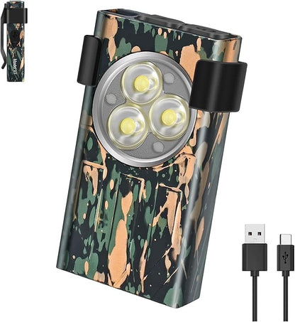 AVNICUD LED Mini Flashlights, 1100 Lumens Small Flashlight with 4 Side LED & Keychain, 5 Modes Rechargable Handheld Pocket Torch with High Lumens for Camping, Outdoor-(Colourful)