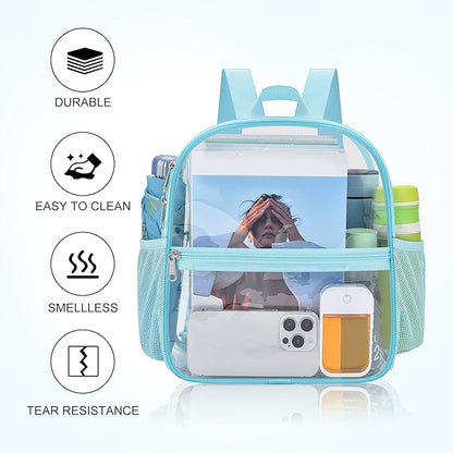USPECLARE Clear Backpack Stadium Approved 12X11x6, Waterproof Clear Bag Stadium Backpack for Concert Work Sport Event