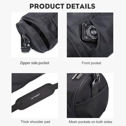 Small Sports Gym Bag Workout Lightweight Duffel Bags for Men and Women Black X-Small