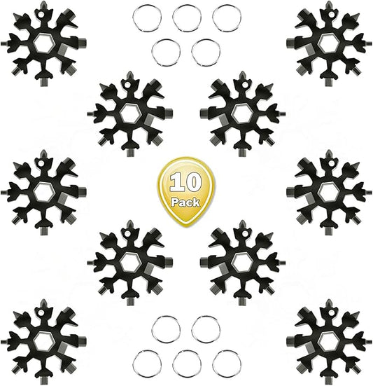 18-in-1 Snowflakes Multi Tool, Stainless Steel Keychain Multitool Portable Snowboarding Screwdriver -Bottle Opener for Christmas Gift for Mens
