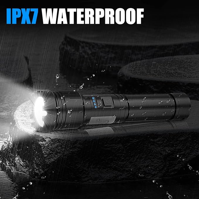 iToncs LED Flashlight Rechargeable, 3500 Lumens Super Bright Magnetic Flashlight with COB Work Light, IPX67 Waterproof, 3+4 Modes, XHP50 Tactical Flashlights for Outdoor Camping Emergency
