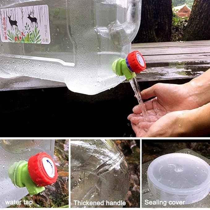 Water Storage Containers, Camping Water Container, Portable Water Tank with Faucet Camping Bucket with Tap Water Jug with Spigot BPA Free Emergency Water Storage for Outdoor Camping Hiking