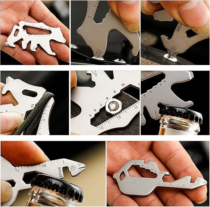 KSKEPE Stocking Stuffers for Men Adults,12 in 1 Keychain Multi-tool,White Elephant Gifts,Christmas Gifts Bottle Opener Camping Gadgets EDC Tools for Men Him Dad Husband Boys Teens-Key