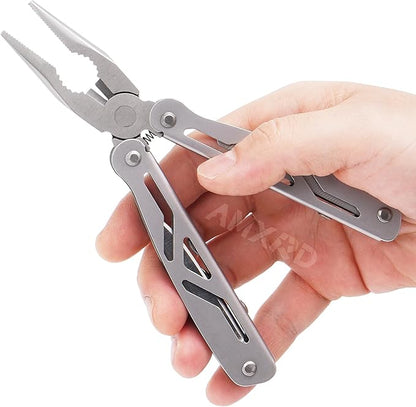 Multitool Pliers, 12-in-1 Hard Stainless Steel Foldable Multi Tool, Pocket Knife Camping Tool, Multi-pliers Used as Knife, Bottle Opener, Screwdriver, Sickle etc, Gifts for Men