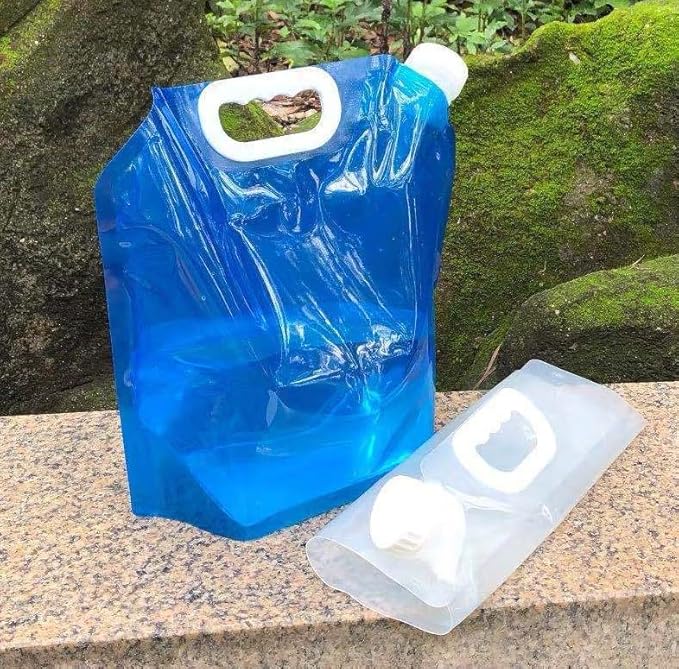 Collapsible Water Storage Container Bag, Portable Camping and Emergency Water Jug with Spout for Hydration, Outdoors, and Disaster Preparedness (10L)