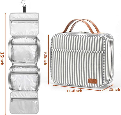 Hanging Travel Toiletry Bag,Large Capacity Cosmetic Travel Toiletry Organizer for Women with 4 Compartments & 1 Sturdy Hook,Perfect for Travel/Daily Use/Christmas