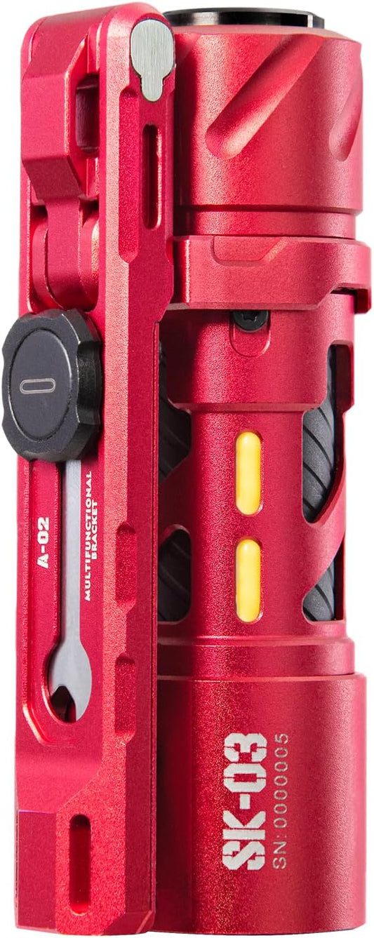 SK03 Pro AA Mini LED Flashlight, 1000 High Lumens EDC Flashlight with Magnetic Bracket, 4 Colors Filters, 10 Modes, USB C Rechargeable Pocket Flashlight for Camping, Hiking