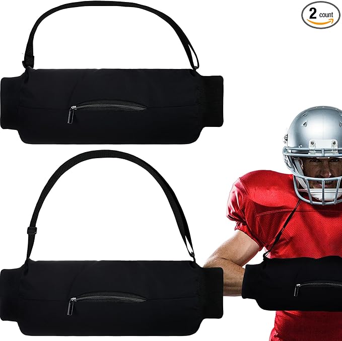 2 Pcs Football Hand Warmer with Zipped Pocket and Adjustable Waist Strap Lightweight Unisex Handwarmer Reusable Hand Muff Pouch for Cold Weather Baseball Hiking Camping, Black