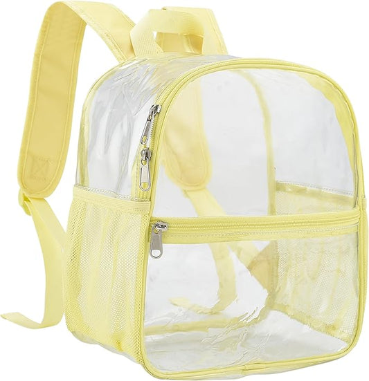 Oraben Clear Backpack for Stadium Events Clear Stadium Backpack 12x6x12 Bag (Enhanced Strap, Yolk Yellow)
