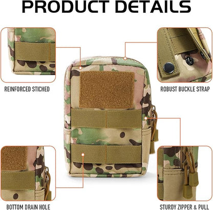 Gogoku 3 Pack Molle Pouch Combo Water Bottle Pouch Holder Tactical Molle Pouches Compact Utility Waist Bag Pack