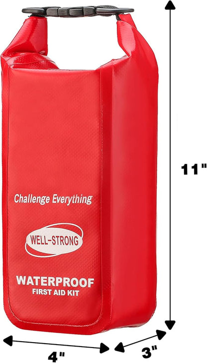 Waterproof Marine First Aid Kit 210Pcs - Emergency Boat Safety Supplies for Fishing, Kayaking with Roll Top Design