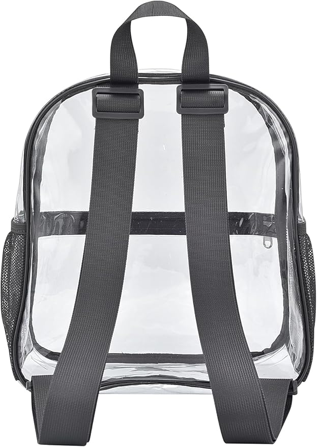 Oraben Clear Backpack for Stadium Events Clear Stadium Backpack 12x6x12 Bag (Nylon Shoulder Straps, Charcoal Gray)