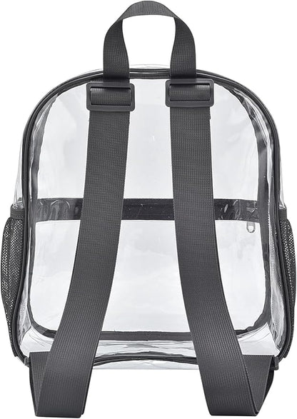 Oraben Clear Backpack for Stadium Events Clear Stadium Backpack 12x6x12 Bag (Nylon Shoulder Straps, Charcoal Gray)