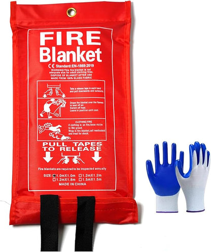 Fire Blankets Emergency for Home-Fire Blanket for Home and Kitchen,Fiberglass Fire Blankets for Fireplace Camping Car BBQ. Essential Fire Blankets Emergency Gear for Home Safety (1 Pack)