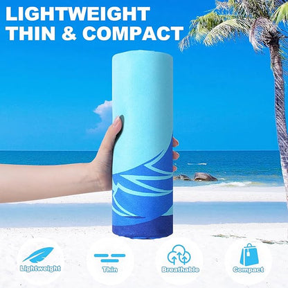 2 Packs Microfiber Oversized Lightweight Thin Beach Towel Compact Sandproof Quick Dry Clearance Towels Extra Large Sand Free Pool Essentials Accessories Women Men Adults Gifts Cactus Coconut Tree