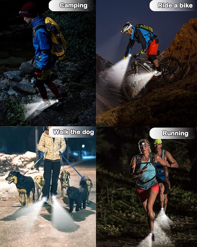 Headlights for Crocs 2 Pcs, Ultra Bright Lights for Croc with 3 Light Modes, Flashlight Attachment for Croc, ABS, Long Lasting, IPX5 Waterproof, Shoes Headlight fit for Adults Kids Running Shoes