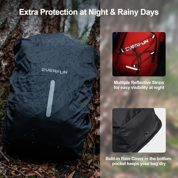 Everfun Hydration Backpack 18L with Water Bladder 2L/3L Hiking Water Backpack Women Men Lightweight Insulation Hydration Day Rucksack for Hiking, Cycling, Running, Festival, Camping