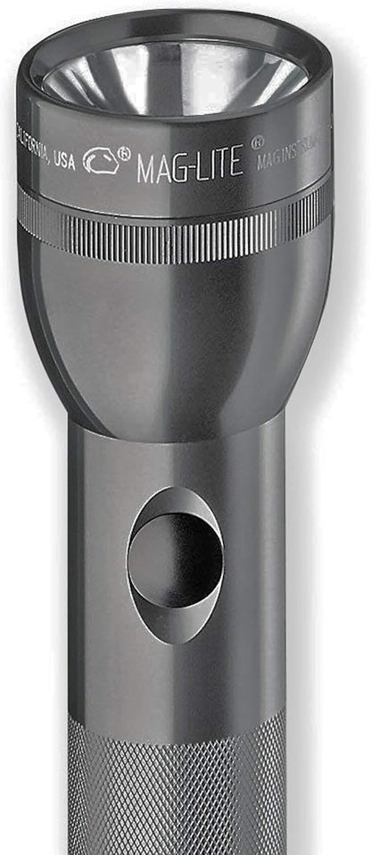 Maglite Heavy-Duty Incandescent 2-Cell D Flashlight, Gray