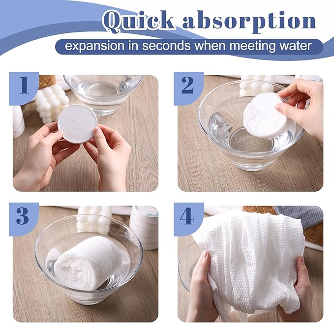 MCPINKY 4PCS Compressed Towel Tablets, 40 x 27.5in Reusable Travel Towels Compressed Bath Towel Portable Magic Towels for Camping Hiking Face Washing Toilet Swim