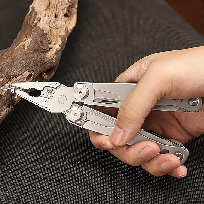 Multitool Pliers Scissors with Replaceable Jaws Stainless Steel Pocket Multitools Pliers and Scissors with Pocket clip for Camping Hiking and Daily Maintenance