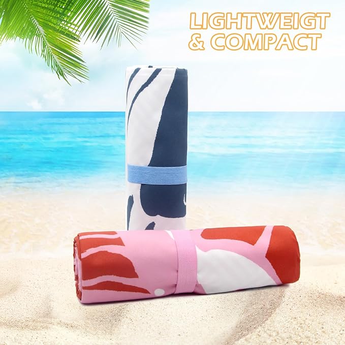 Eunzel Microfiber Beach Towel, Quick Dry Travel Towel Large Sand Free Towel for Beach, Camping, Swim Pool, Gym, Sports& Yoga 71"x32",Jellyfish