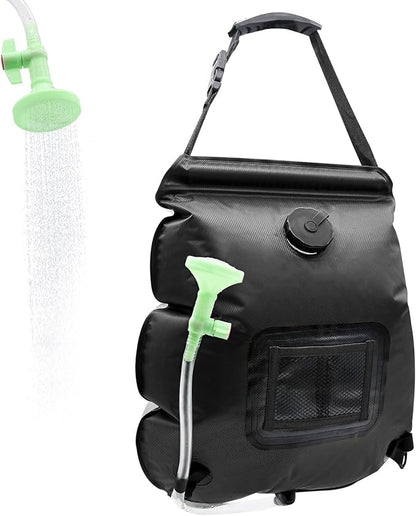 Solar Shower Bag, 1/2/4 Pack 5 Gallons/20L Camping Shower Bag, Portable Shower Bag with Removable Hose and On-Off Switchable Shower Head for Camping Beach Swimming Outdoor Traveling Hiking