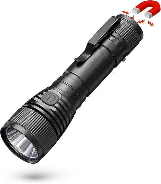77outdoor Small Flashlight Powerful 1000 High Lumen, S15 Pro USB C Rechargeable Pocket Flashlight with Clip, Super Bright LED, Magnetic Tail Cap for EDC, Camping, Emergency