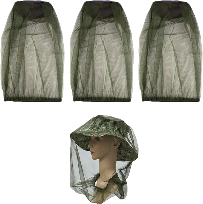 Mosquito Head Net Mesh with Extra Fine Holes, Bug Netting for Hats Anti Bee Insect Gnats Bits Face Mask Neck Cover for Outdoors Hiking Fishing Camping Hiking Garden