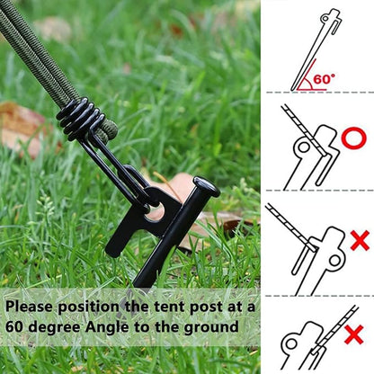 12 Pack Tent Stakes Heavy Duty, Multiuse Forged Steel Tent Pegs, 8 inch Metal Camping Ground Stakes, Unbreakable and Inflexible, Available in Rocky Place Dessert Snowfield and Grassland (Black)
