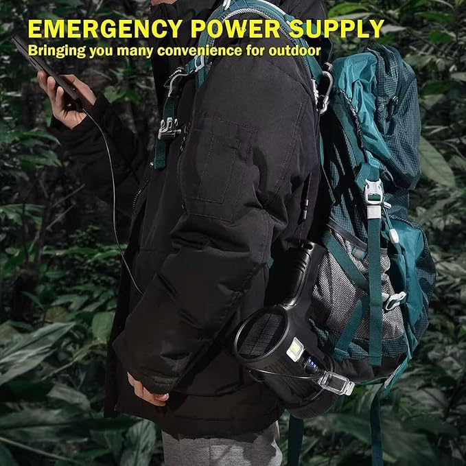 Rechargeable Spotlight,1000000LM Spotlight Flashlight with 6 Modes, IP65 Waterproof Spot Light with COB Light and Solar Panels, Handheld Spotlight Rechargeable for Hunting Boating Camping
