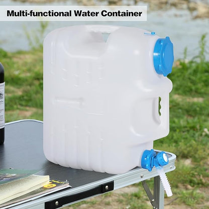 REDCAMP 6.6 Gallon Portable Water Container with Spigot, Water Storage Camp Water Jug for Camping Outdoor Hiking (25L, White)