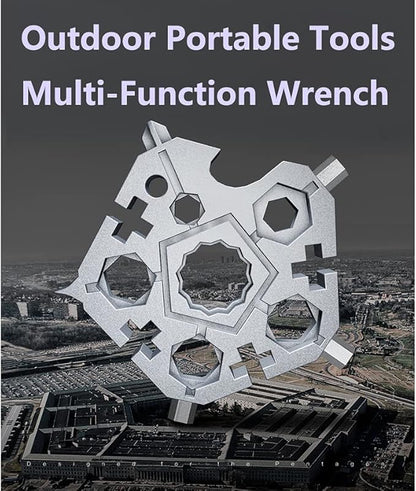 23- in-1 Pentagonal Pocket Tool, 2021 Snowflake Multitool Tool with Stainless Steel, Outdoor Tool for Drill Drive, Screwdriver, Bottle Opener, Wrench, Bicycle Spokes, ETC Gifts for Father Boyfriend