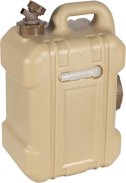 REDCAMP 3.4 Gallon Water Container with Spigot, Portable Emergency Water Storage Tank, BPA Free Water Jug for Camping Outdoor Hiking (13L, Brown)