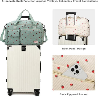 Small Gym Bag for Women, Travel Duffle Bag Carry On Weekender Bag with Shoe Compartment