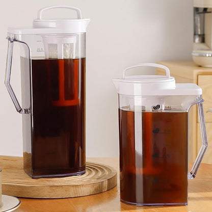 LITIFO Cold Brew Coffee Maker, 74oz Portable Iced Tea and Coffee Maker with Precision Filter, Leak-Proof，Heat-Resistant, Dual Handles for Camping/Home Kitchen (74oz)