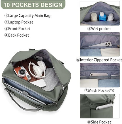 Travel Duffel Bag,Sports Tote Gym Bag,Shoulder Weekender Overnight Bag for Women