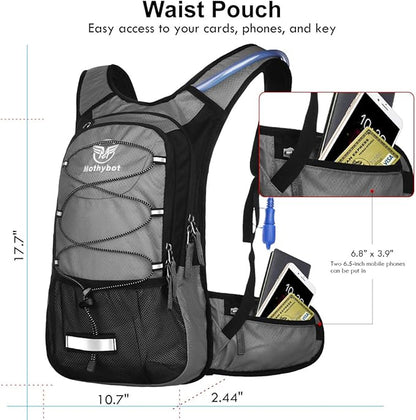 Hydration Pack, Insulated Hydration Backpack with 2L BPA Free Water Bladder and Storage, Hiking Backpack for Men, Women, Kids for Running, Cycling, Camping - Keep Liquid Cool up to 5 Hours
