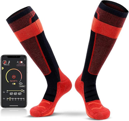 Heated Socks, Rechargeable 10000mah Battery Heated Socks for Men Women, Upgraded Washable Electric Thermal Warming Socks, App Control Winter Feet Warmer for Camping Hiking Skiing Outdoors