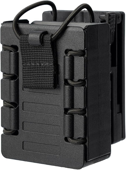 Compact Radio Holster Polymer Walkie-Talkie Case w/Duty Belt/MOLLE Vest Clip Two Ways Radio Pouch Interphone Carrier Sheath for Police Law Enforcement Security Firefighter Rescue EMS EMT