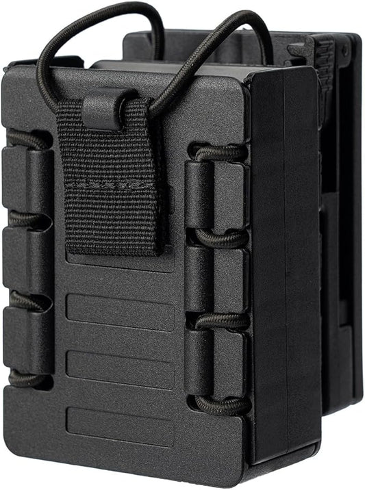 Compact Radio Holster Polymer Walkie-Talkie Case w/Duty Belt/MOLLE Vest Clip Two Ways Radio Pouch Interphone Carrier Sheath for Police Law Enforcement Security Firefighter Rescue EMS EMT