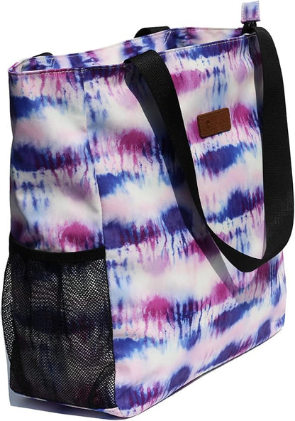 ESVAN Original Floral Water Resistant Large Tote Bag Shoulder Bag for Gym Beach Travel Daily Bags Upgraded