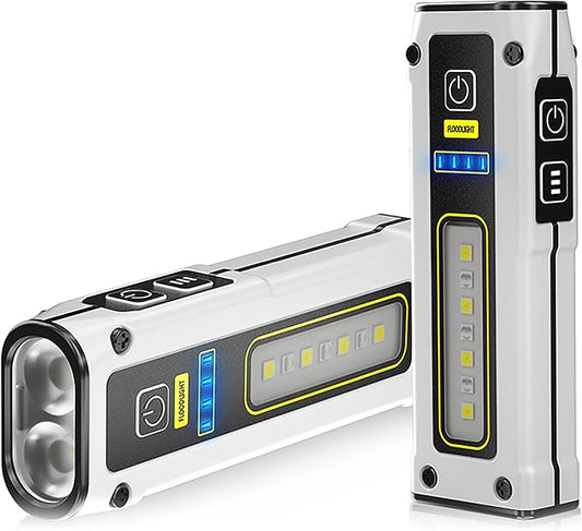 Portable Rechargeable LED Work Light, Mini Magnetic Flashlights for Mechanics with COB Sidelight, Small Multi-Use Waterproof Super Bright Car Repair Emergency Trouble Light