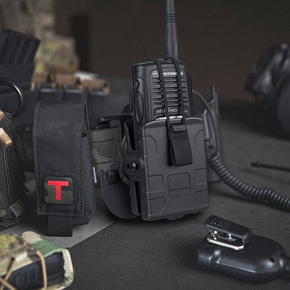 Gun & Flower Universal Tactical Radio Holster for Two-Way Walkie Talkies, Radio Pouch for Motorola, Kenwood, HYTERA Many Types, Law Enforcement Accessories, Adjustable Storage with 1 Pack