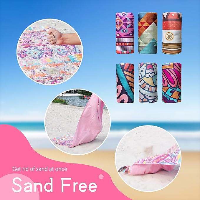 Hiturbo Microfiber Beach Towel-Quick Fast Dry Super Bath Towels Absorbent Lightweight Pool Beach Blanket, Ultra Compact Perfect for Travel Pool Swimming Bath Camping Yoga Gym Sports