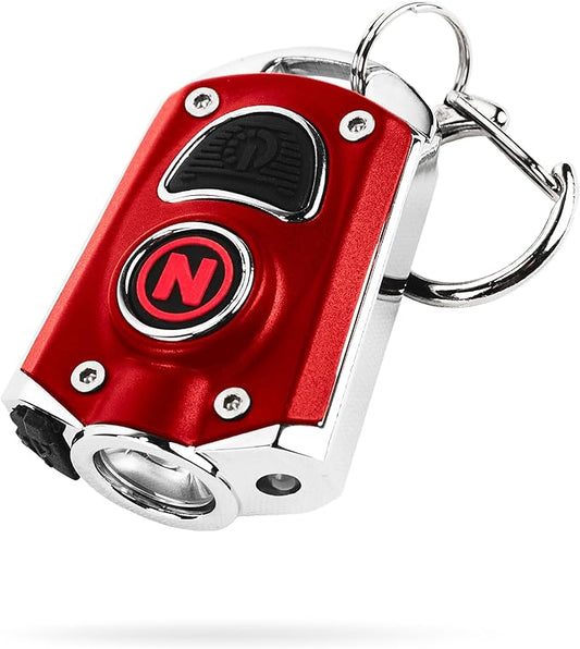 NEBO MYCRO USB Rechargeable LED Keychain Light, Tactical Keyring Flashlight Features 6 Light Modes High Lumens –Red