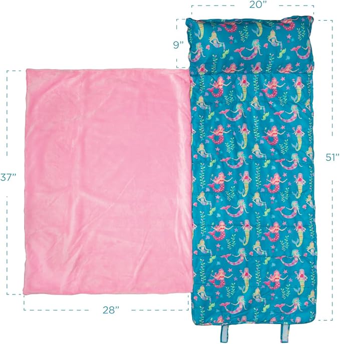 Stephen Joseph, Toddler All Over Print Nap Mat with Soft Blanket and Removable Pillow for Boys & Girls, Kids Sleeping Bag for Elementary, Daycare, Preschool with Carry Handle