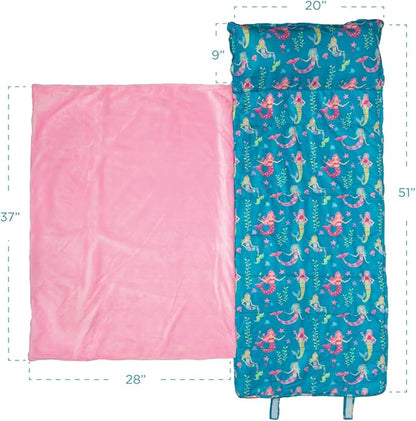 Stephen Joseph, Toddler All Over Print Nap Mat with Soft Blanket and Removable Pillow for Boys & Girls, Kids Sleeping Bag for Elementary, Daycare, Preschool with Carry Handle